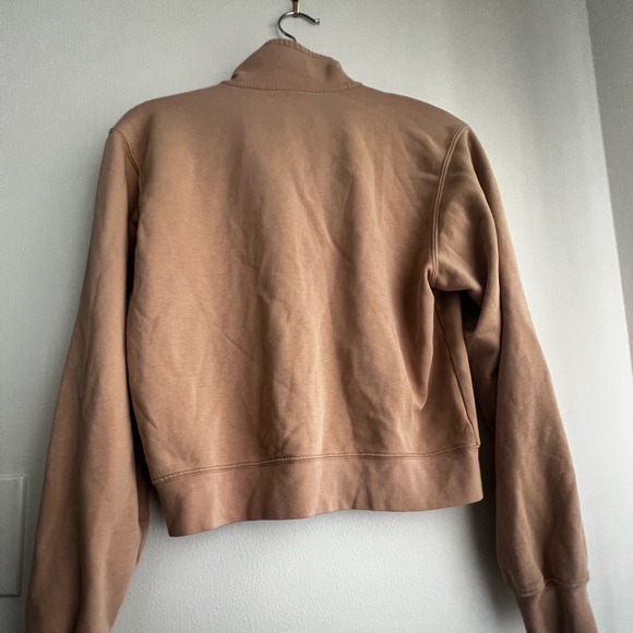 Fabletics Kat Half Zip Pullover Sweatshirt Cropped Pink/Beige Women's Size S - Picture 3 of 5